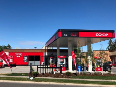 Image of MacEwan gas station in Calgary, Alberta.