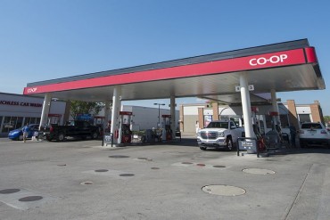 Image of South Trail Crossing gas station in Calgary, Alberta.