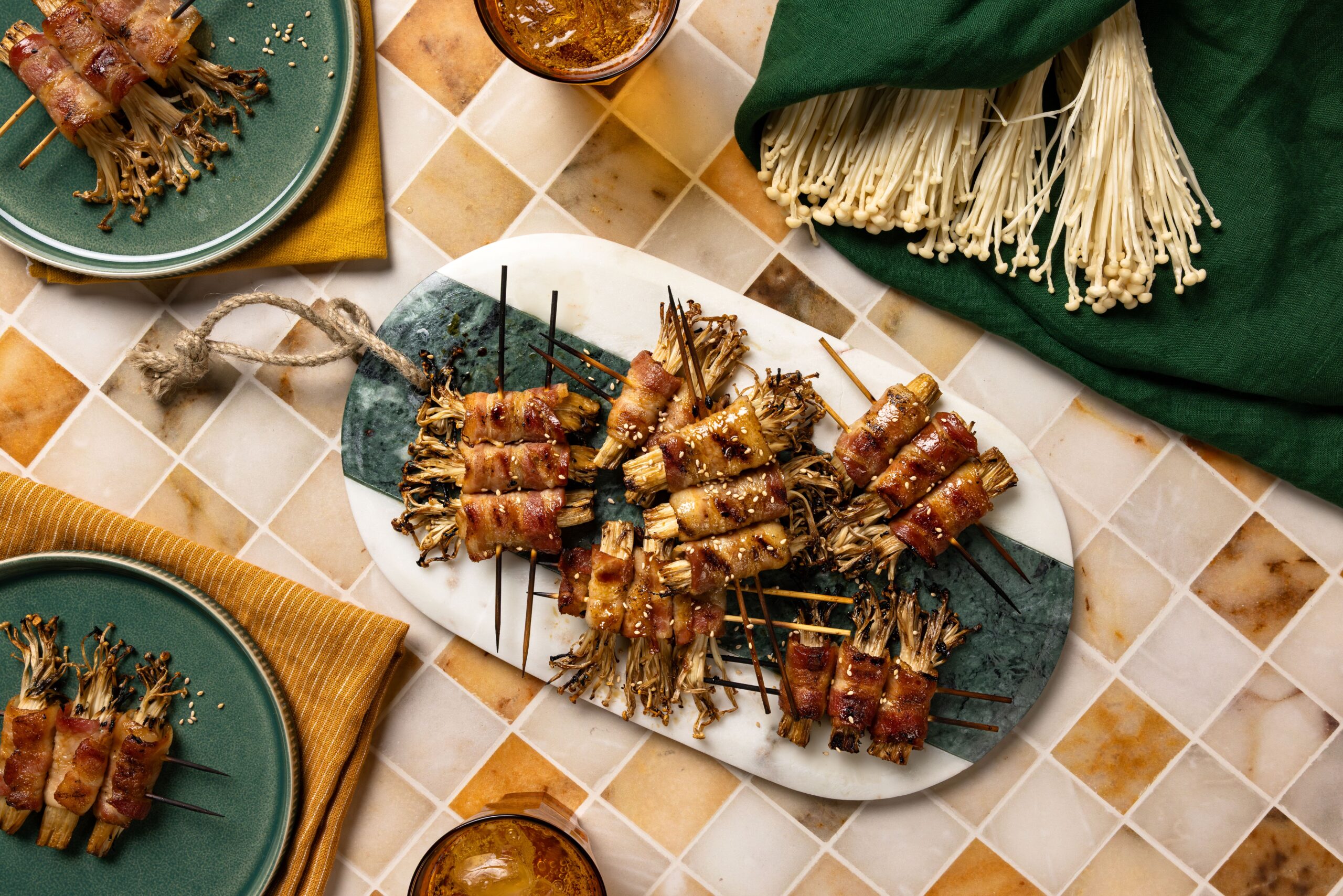 Grilled Bacon Wrapped Enoki Mushrooms - Calgary Co-op